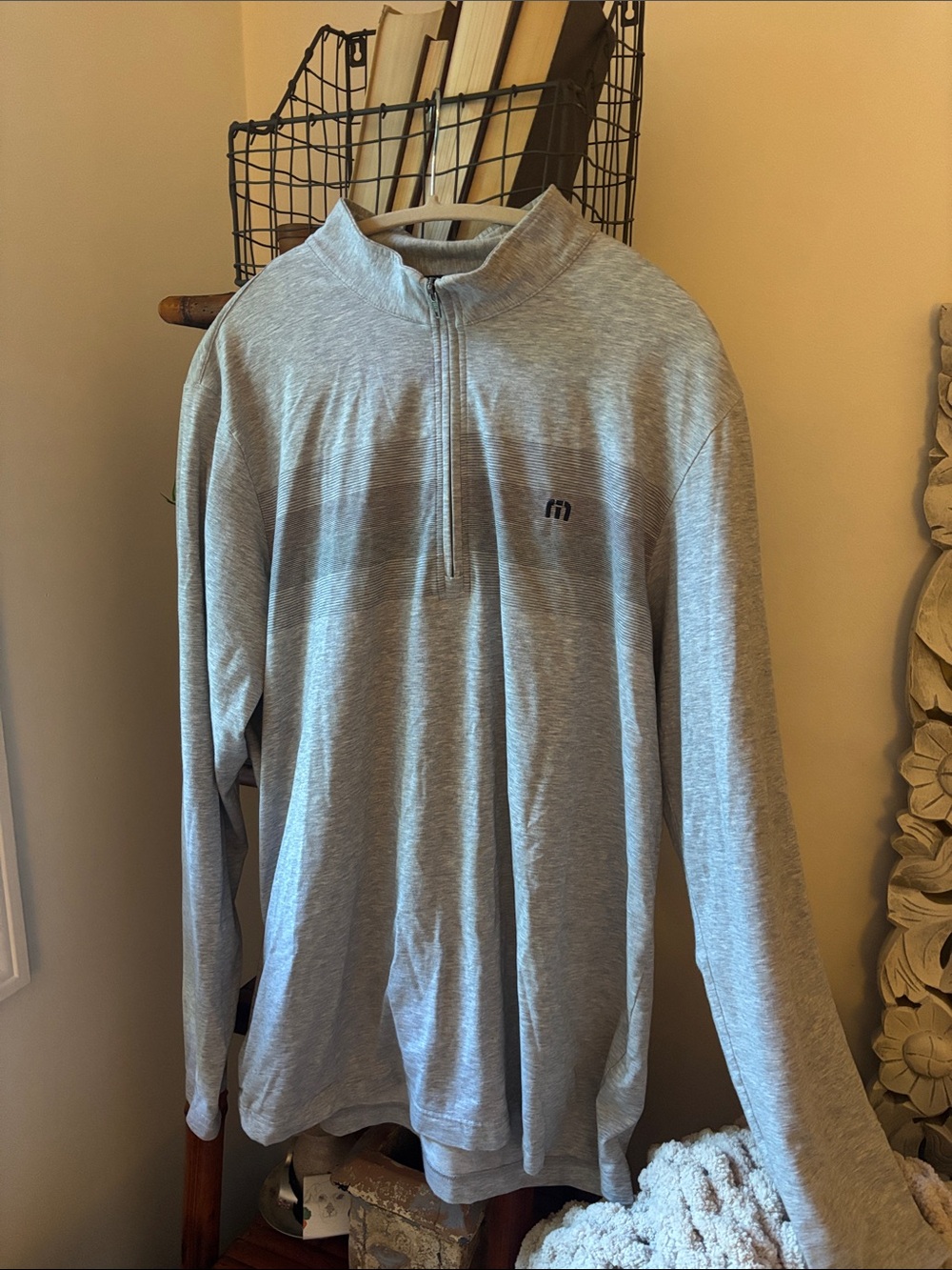 Travis Mathew Men’s Grey Lightweight 3 Quarter zip
